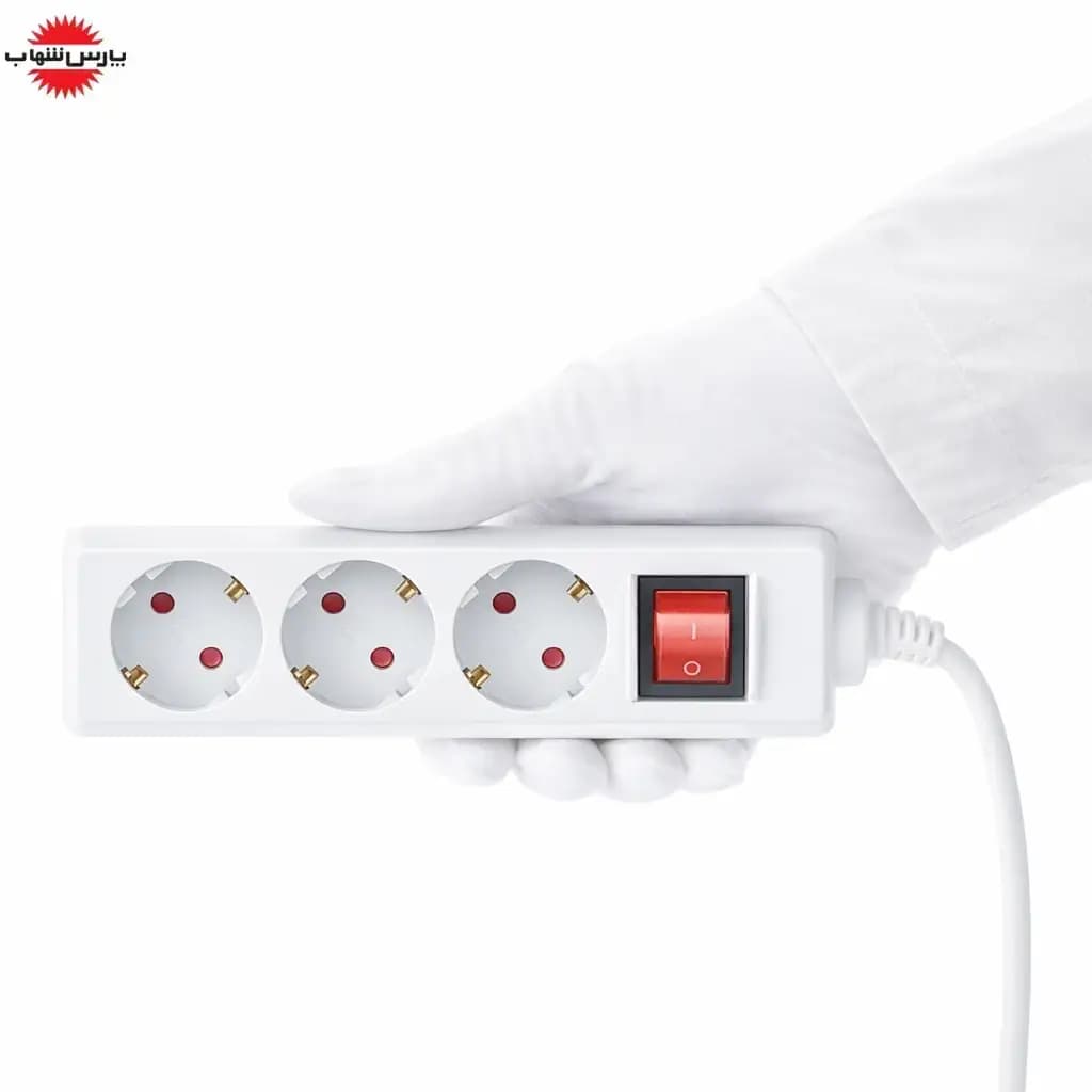 چندراهی برق 3 خانه ارتدار پارس شهاب مدل EM-3 با کابل 1.8 متری — تصویر ۹