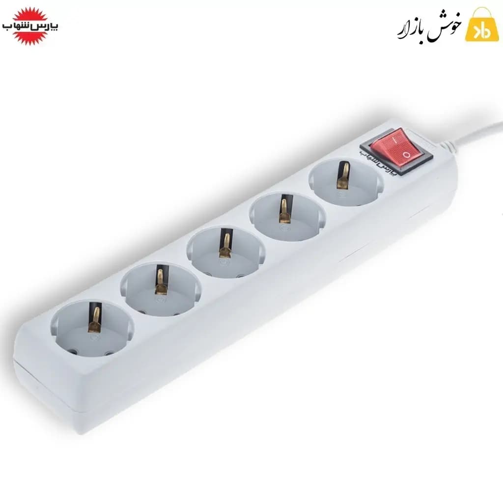 چندراهی برق 5 خانه ارتدار پارس شهاب مدل EM-5 با کابل 1.8 متری