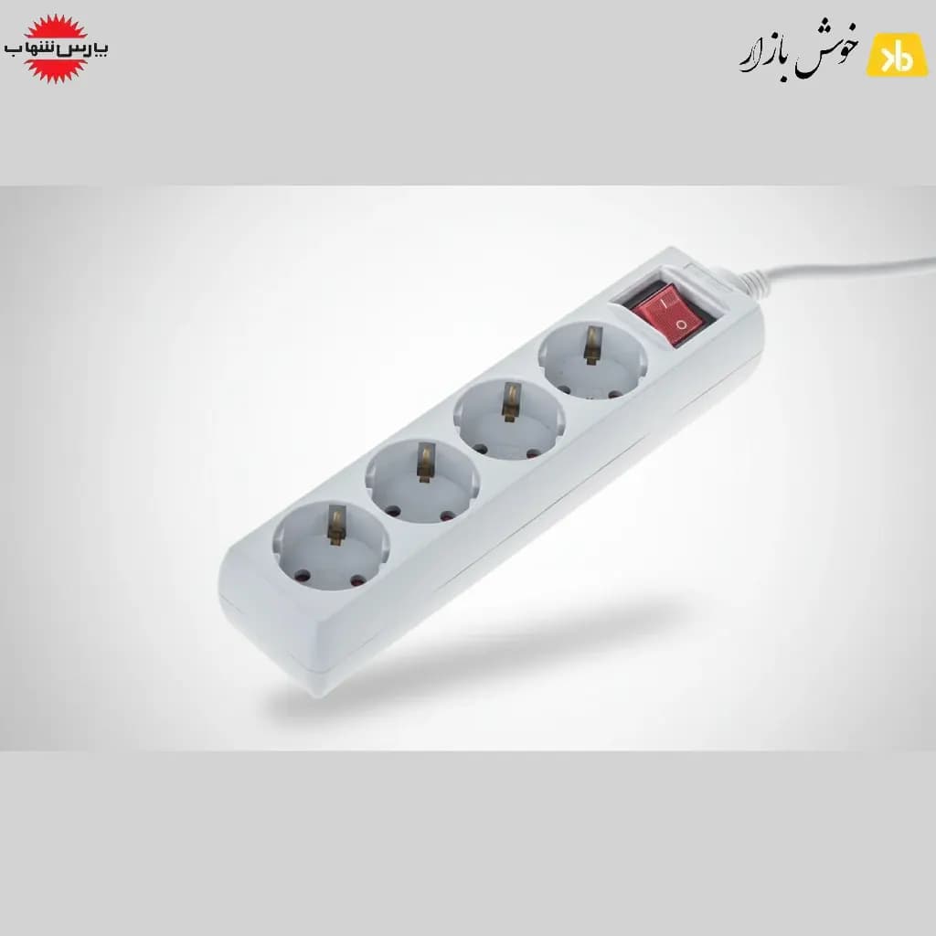 چندراهی برق 4 خانه ارتدار پارس شهاب مدل EM‑4 با کابل 1.8 متری