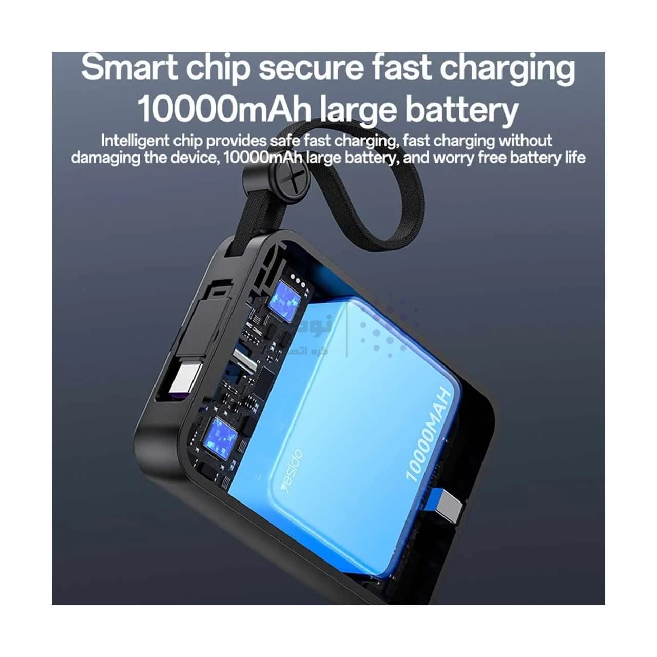 پاوربانک فست شارژ Yesido 10000mAh مدل YP64 22.5W – مشکی (گارانتی 12 ماه تعویض نیکان همراه) — تصویر ۵