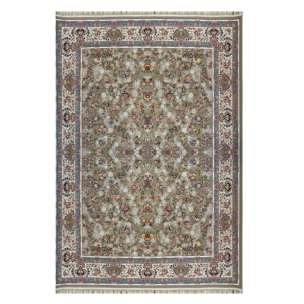 فرش ۱۲۰۰ شانه زمینه گردویی کدSH-1234 — تصویر ۲