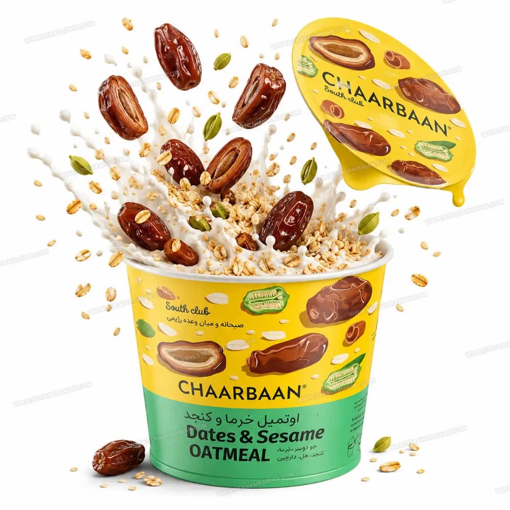 اوتمیل فوری با خرما و کنجد 55 گرمی چاربان با بهترین قیمت + خرید آنلاین