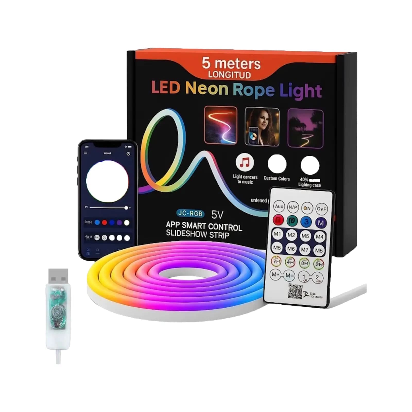 ریسه نئون فلکسی RGB-IC برنامهپذیر 5 متری رونده و حساس به صدا — تصویر ۱۰