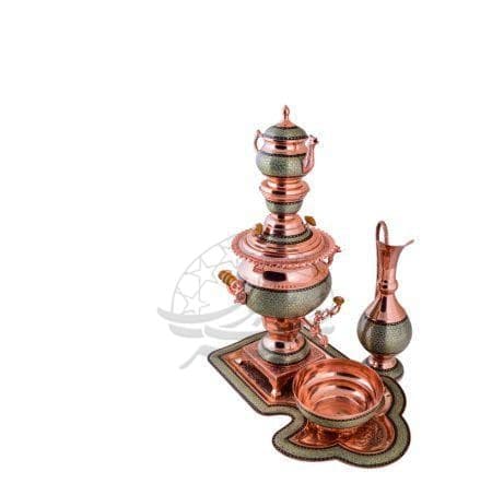 سرویس سماور خاتم کاری — تصویر ۵