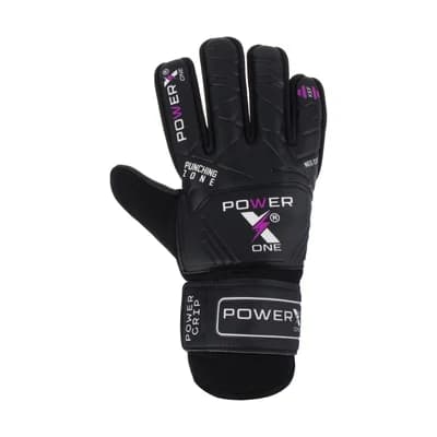 دستکش فوتبال گلری بچه گانه فنردار پاور ایکس PUNCHING ZONE | مشکی/بنفش — تصویر ۱۱