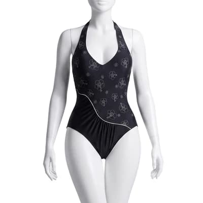 مایو شنا زنانه یک تکه اسلیپ بندی CB 26 | سرمه ای/مشکی — تصویر ۲