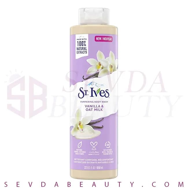 شامپو بدن سنت ایوز با رایحه وانیل و شیر جو دوسر 650 میل St. Ives Vanilla And Oat Milk — تصویر ۶