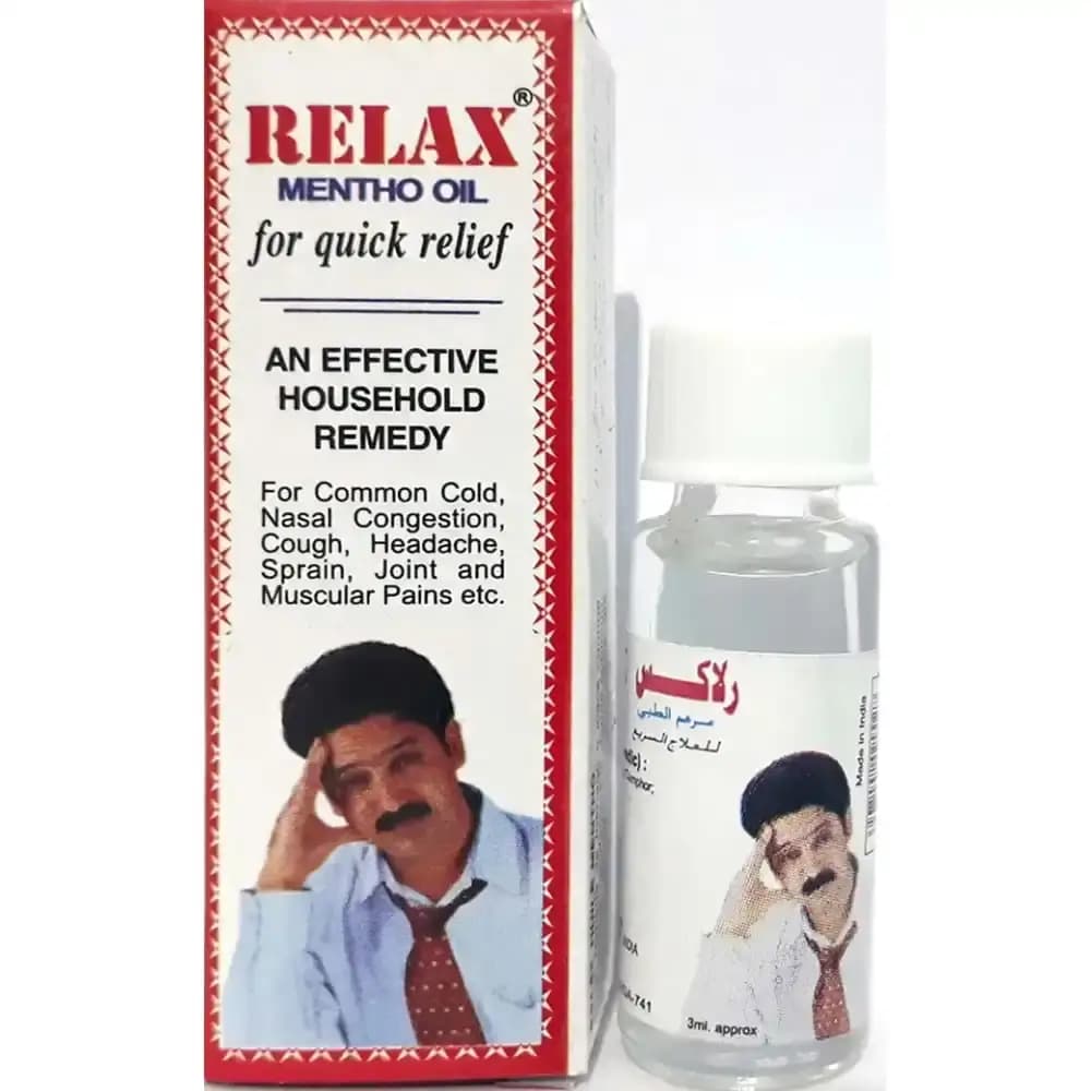 روغن ریلکس تسکین سریع درد و سرماخوردگی 3میل Relax Mentho Oil for Quick Relief