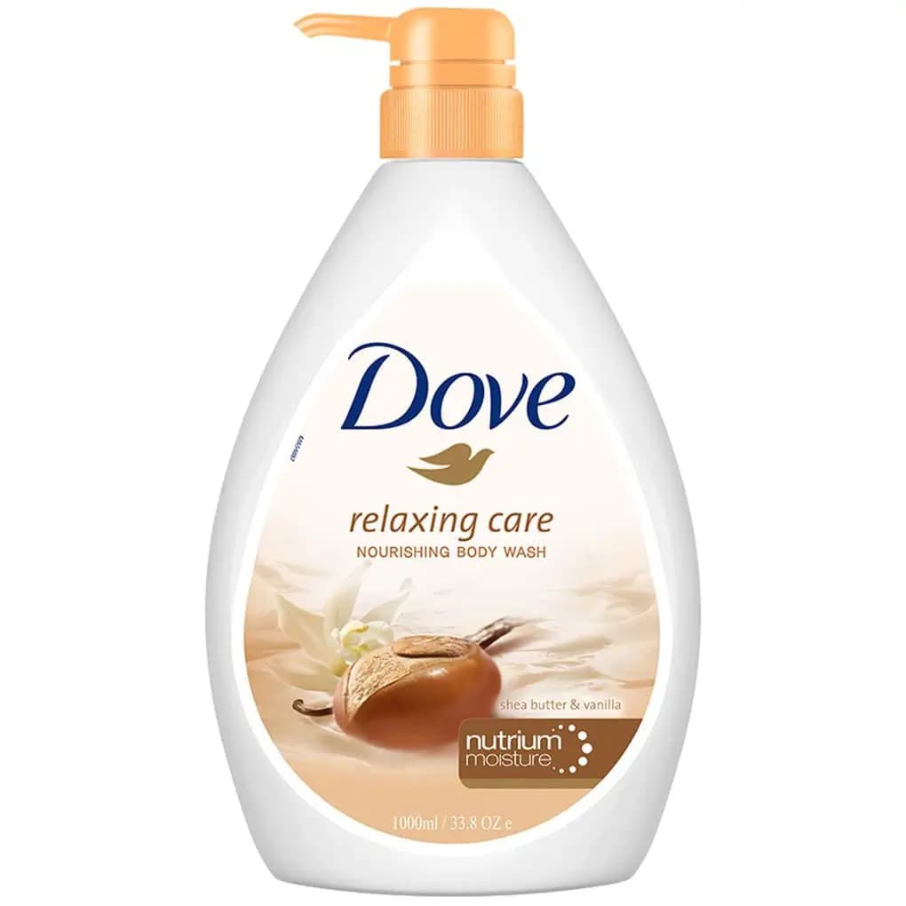 شامپو بدن داو ریلکسینگ کر با شی باتر و وانیل 1 لیتری Dove Relaxing Shea Butter Body Wash with Vanilla — تصویر ۵