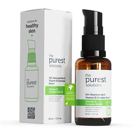 سرم ترمیم کننده نیاسینامید 10٪ و ویتامین B کمپلکس پیورست purest — تصویر ۳