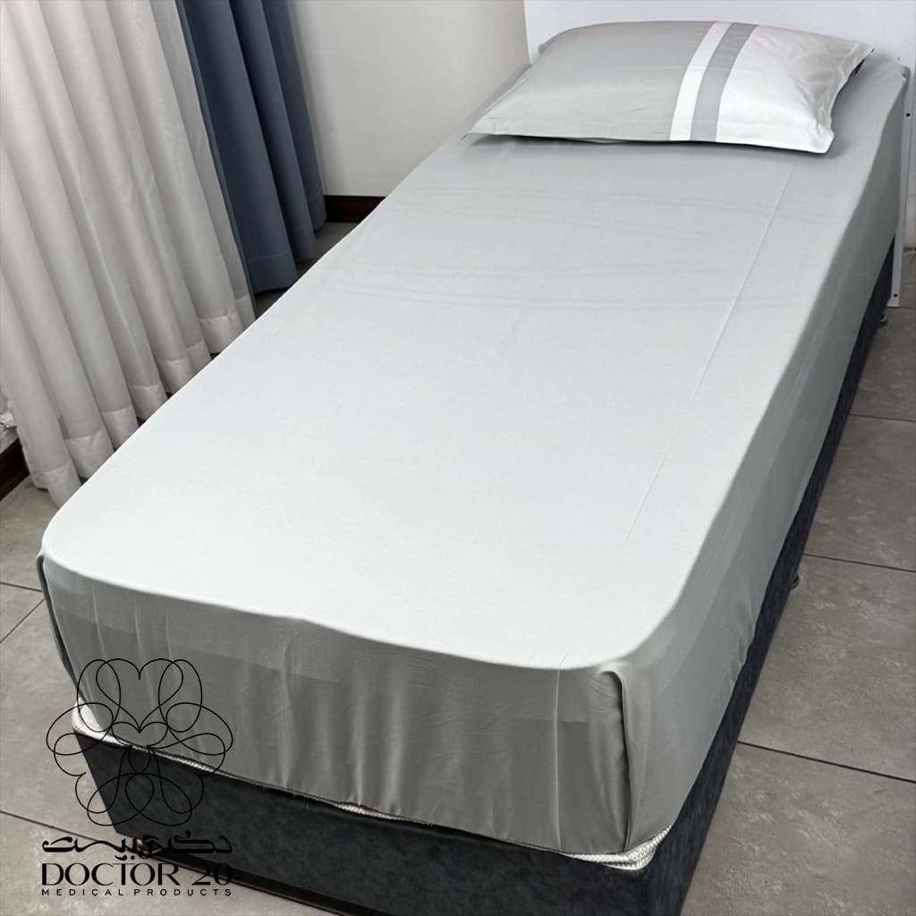 ملحفه نیم ست دونفره رنگ طوسی (ملحفه کش دار+ 2 روبالشتی) — تصویر ۸