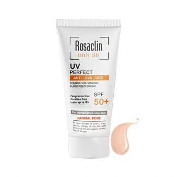 کرم ضدآفتاب SPF 50پوست مختلط و چرب رنگی(بژ طبیعی) رزاکلین