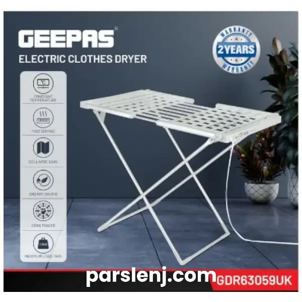 رخت آویز خشک کن الکتریکی جیپاس مدل GDR63059UK — تصویر ۴