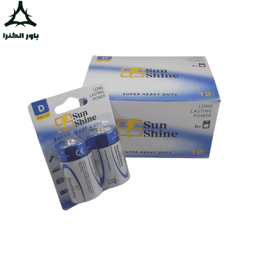 باتری 1.5 ولت سایز D سان شاین Sun Shine | بسته 6 کارتی | 12 عددی