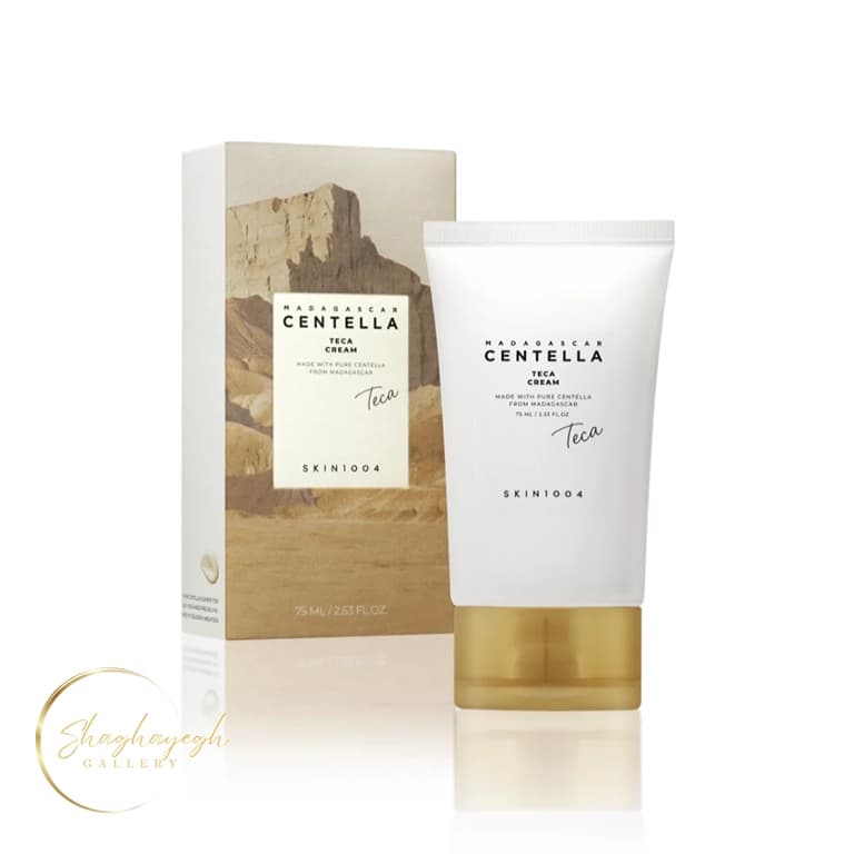 کرم تسکین دهنده و تقویت کننده سد دفاعی سنتلا تکا اسکین 1004 حجم 75 میل SKIN1004 Madagascar Centella Teca Cream 75ml