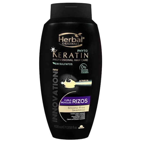 شامپو بدون سولفات موهای رنگ شده هربال مدل Curls Boucles(RIZOS) حجم 400 میل Herbal Phyto Keratin Rizos Hair Shampoo-400ml — تصویر ۷