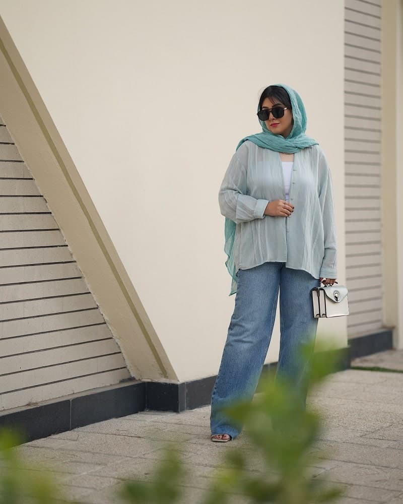 شومیز پری ترک رنگ سبز پاستیلی طرح شایلی — تصویر ۶