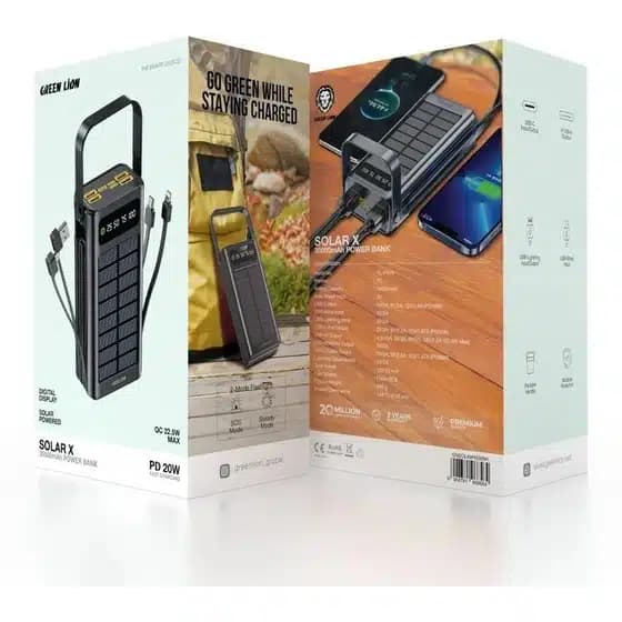 پاوربانک 20 وات گرین لاین مدل Solar X ظرفیت 30000 میلی آمپر ساعت — تصویر ۸