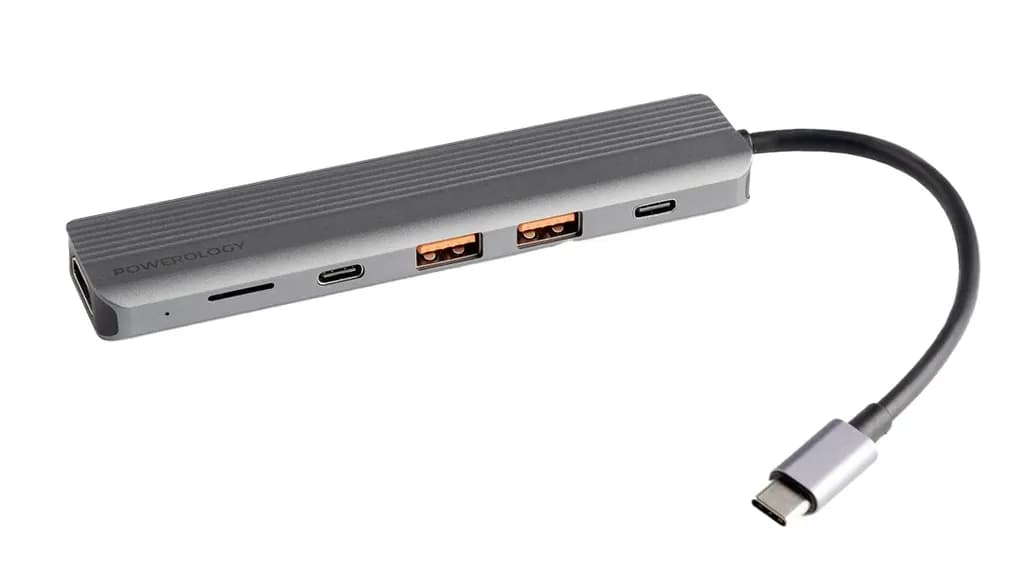 هاب USB-C پاورولوژی مدل 6in1 Slim 4K HDMI (P61HBCGY) — تصویر ۴