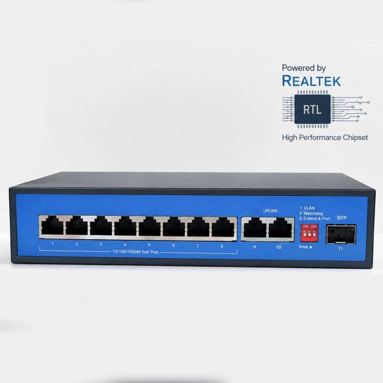 سوئیچ شبکه 8 پورت SMART POE 96W – SFP – UpLink 1000 — تصویر ۲