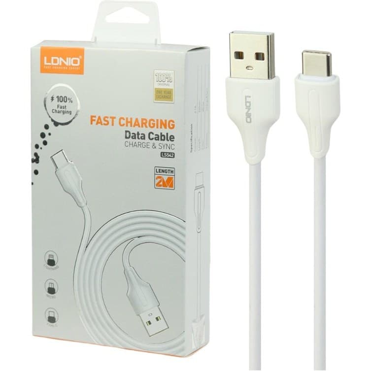 کابل تایپ سی فست شارژ Ldnio LS542 2.1A 2m — تصویر ۵