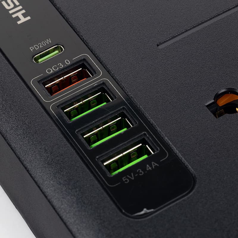 چند راهی برق هیسکا HISKA CH-5520 + شارژر USB و Type-C — تصویر ۷