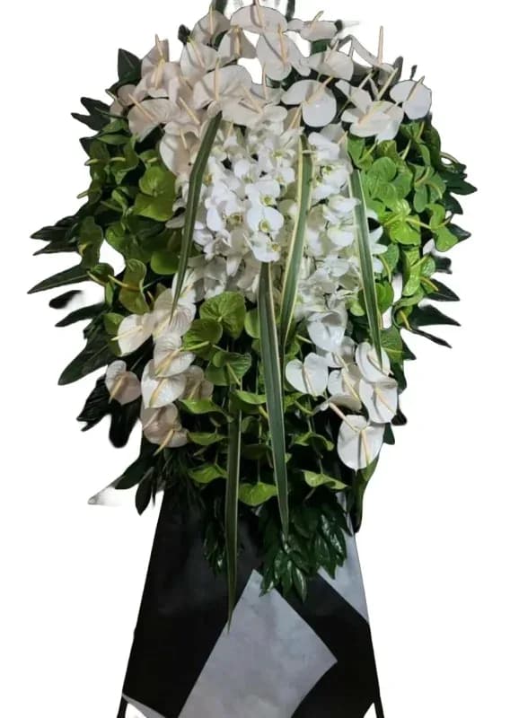 تاج گل یک طبقه ارکیده ترحیمی کد 202 – فروشگاه گل کارا | Kara Flower — تصویر ۳