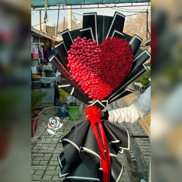 دسته گل ژیپسوفیلا قلبی ولنتاین کد 07 — تصویر ۲