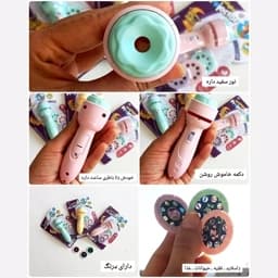 اسباب بازی پروژکتور چراغ قوه دار کودک عکس نور مناسب بازی در ترس از تاریکی فکری سرگرمی آموزشی شناخت میوه حیوانات ماشین — تصویر ۴