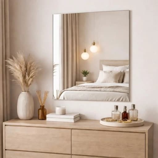 آینه دکوراتیو دیواری برند بُردین کد ابعاد 50*70 سانتیمتر — تصویر ۲