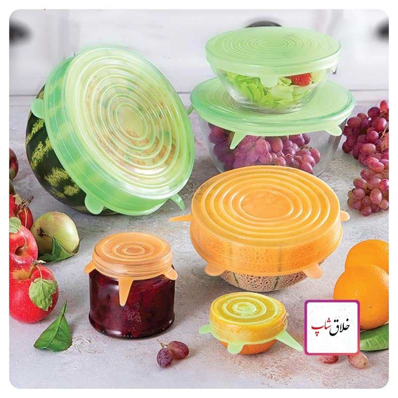 پک 6 عددی درپوش ظروف سیلیکونی سگالش (اقتصادی) کد S-ECO6 — تصویر ۱۰