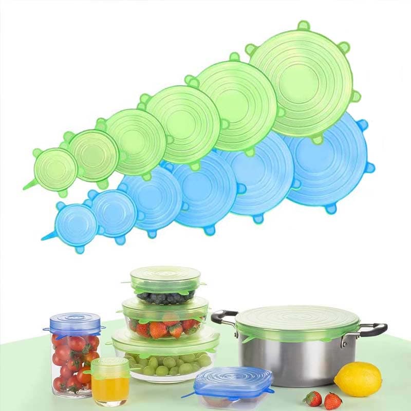 پک 6 عددی درپوش ظروف سیلیکونی سگالش (اقتصادی) کد S-ECO6 — تصویر ۹