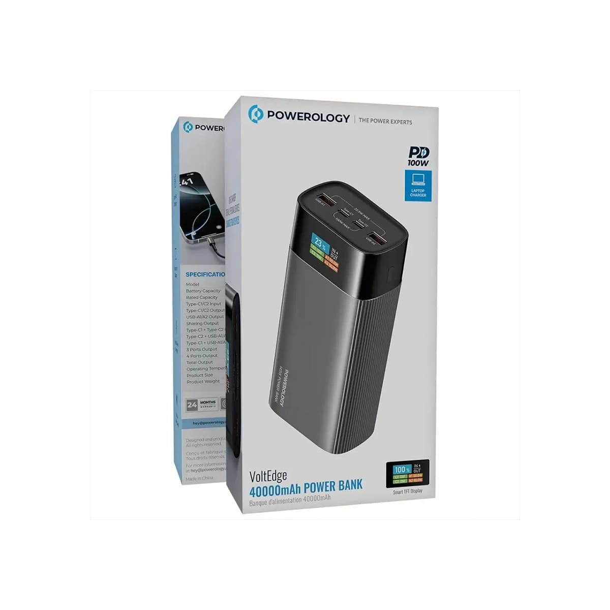 پاوربانک VoltEdge ظرفیت 40000 میلیآمپر پاورولوژی مدل — تصویر ۳