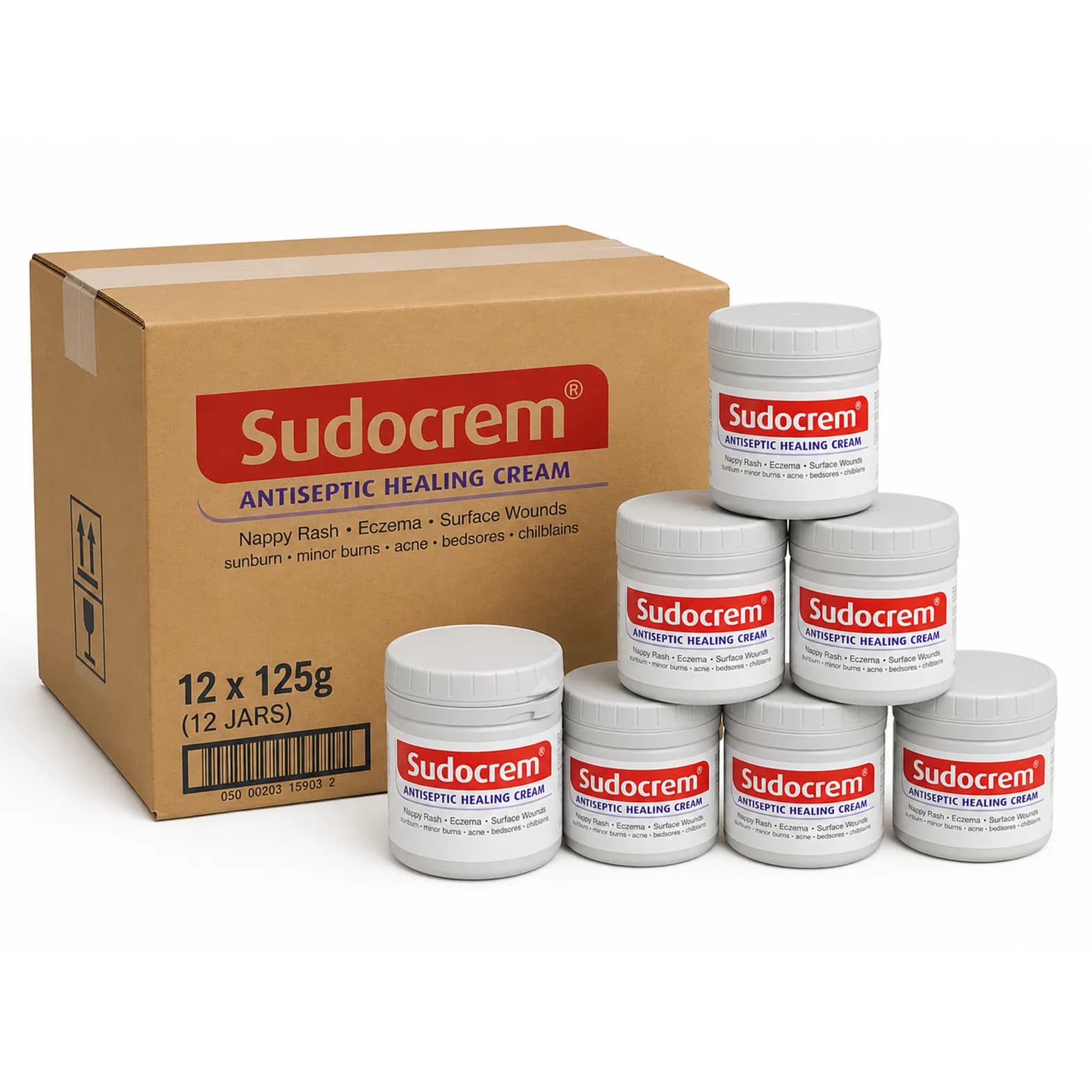 کرم سوختگی سودوکرم Sudocrem اورجینال درجه یک حجم 125 گرم | تعداد 12 عددی — تصویر ۳
