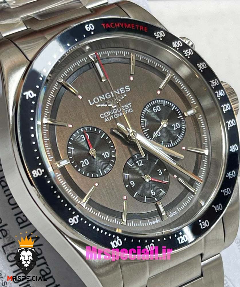 ساعت لونژین مردانه کرنوگراف استیل صفحه نوک مدادی LONGINES Conquest 021376 — تصویر ۱۰