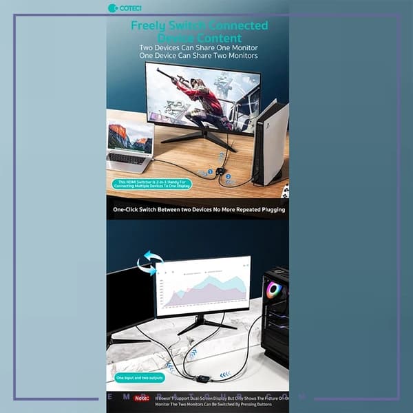 تبدیل و سوییچر 2به1 HDMI کوتسی OF-036 — تصویر ۸