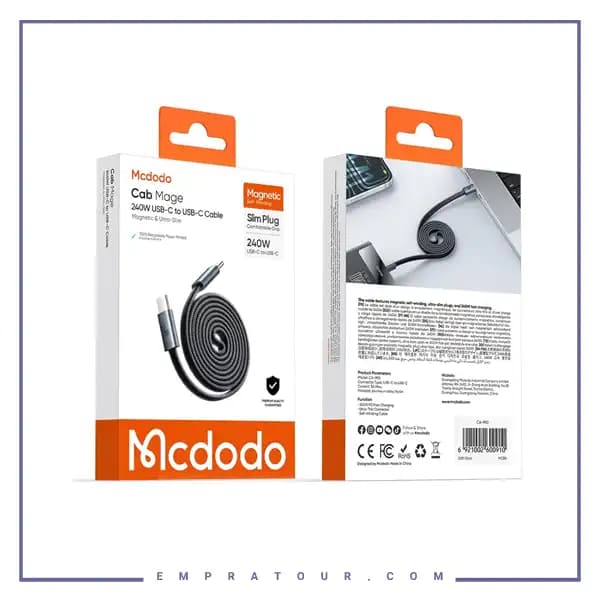 کابل دو سر تایپ سی با بدنه مگنتی 240 وات مک دودو CA-9900 — تصویر ۸