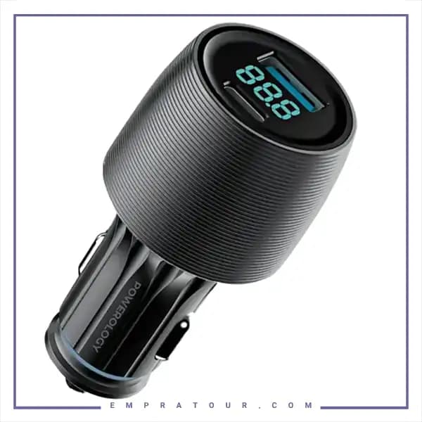 شارژر فندکی 2 پورت 83 وات با کابل همراه پاورولوژی PCCSR020C — تصویر ۶