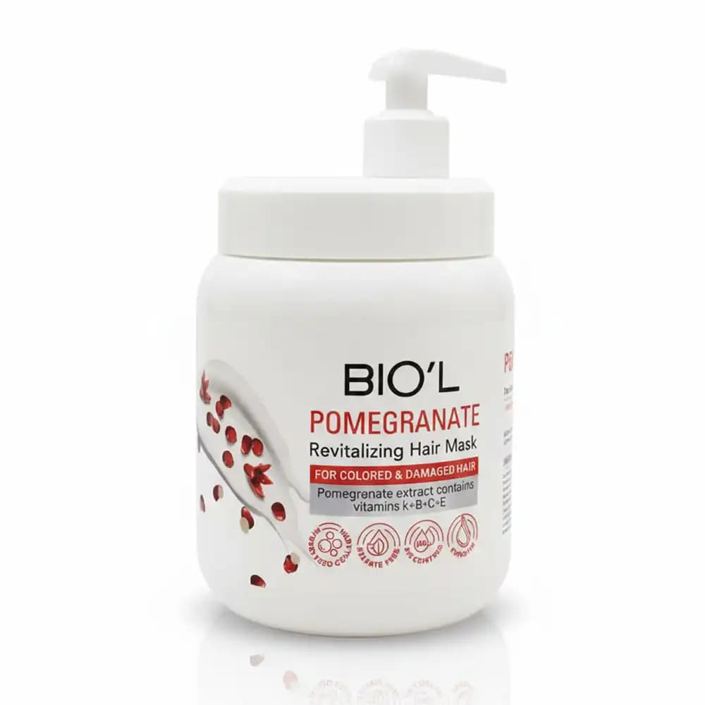 ماسک موی بیول BIO’L انار مناسب موهای رنگ شده (با آبکشی) حجم 800 میلی لیتر