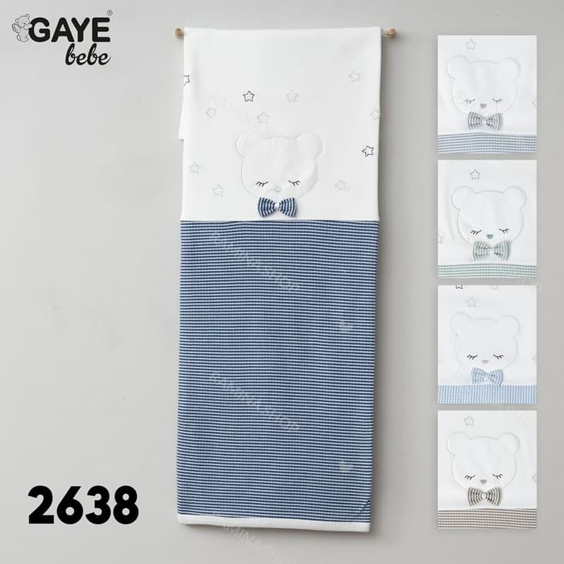 پتو نخی نوزاد طرح خرس پاپیونی کد 2638 گایه Gaye — تصویر ۲