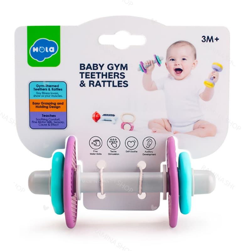 اسباب بازی جغجغه ای و دندانگیر طرح دمبل هالی تویز Huile Toys