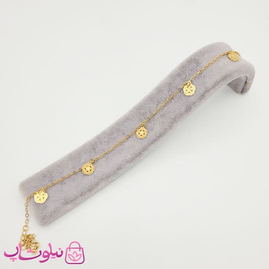 پابند زنانه استیل با آویز گل — تصویر ۵