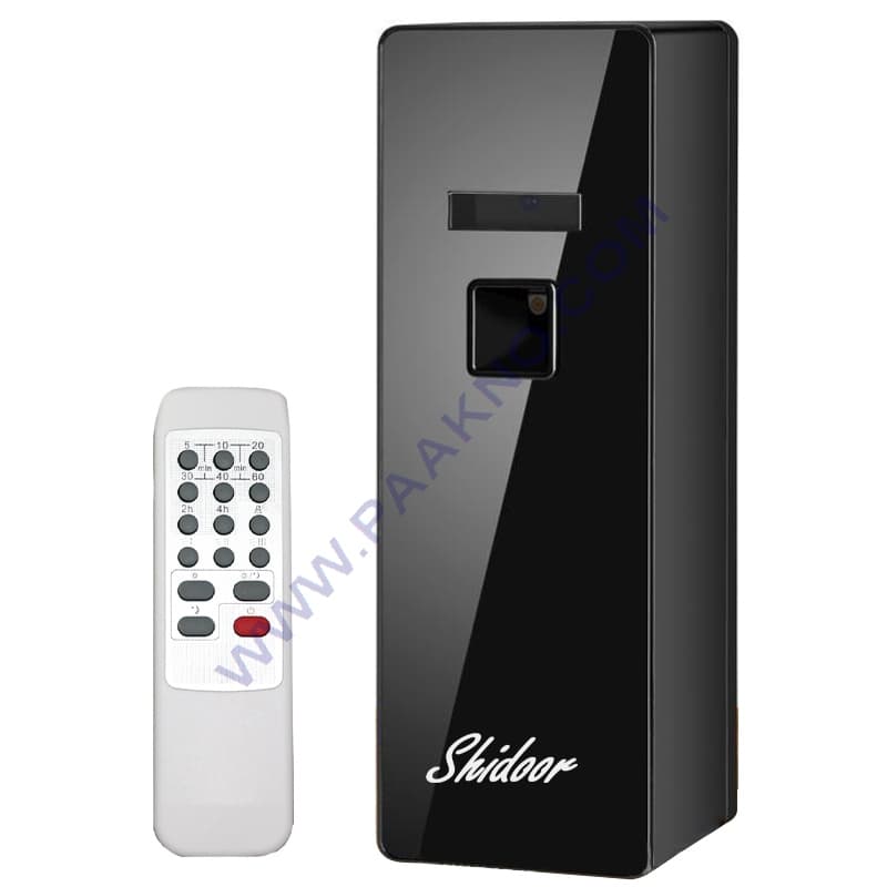 دستگاه خوشبوکننده هوا شیدور shidoor تمام مشکی مدل کنترل دار همراه با اسپری یدکی — تصویر ۱۱