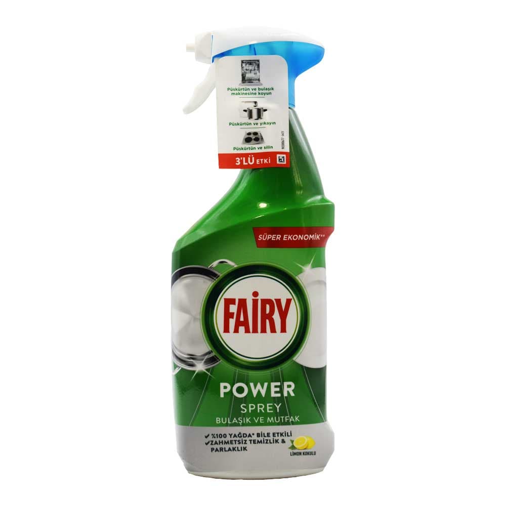 اسپری تمیزکننده ظروف و سطوح آسپزخانه فیری FAIRY اصل ایتالیا با رایحه لیمو حجم 800 میلی لیتر