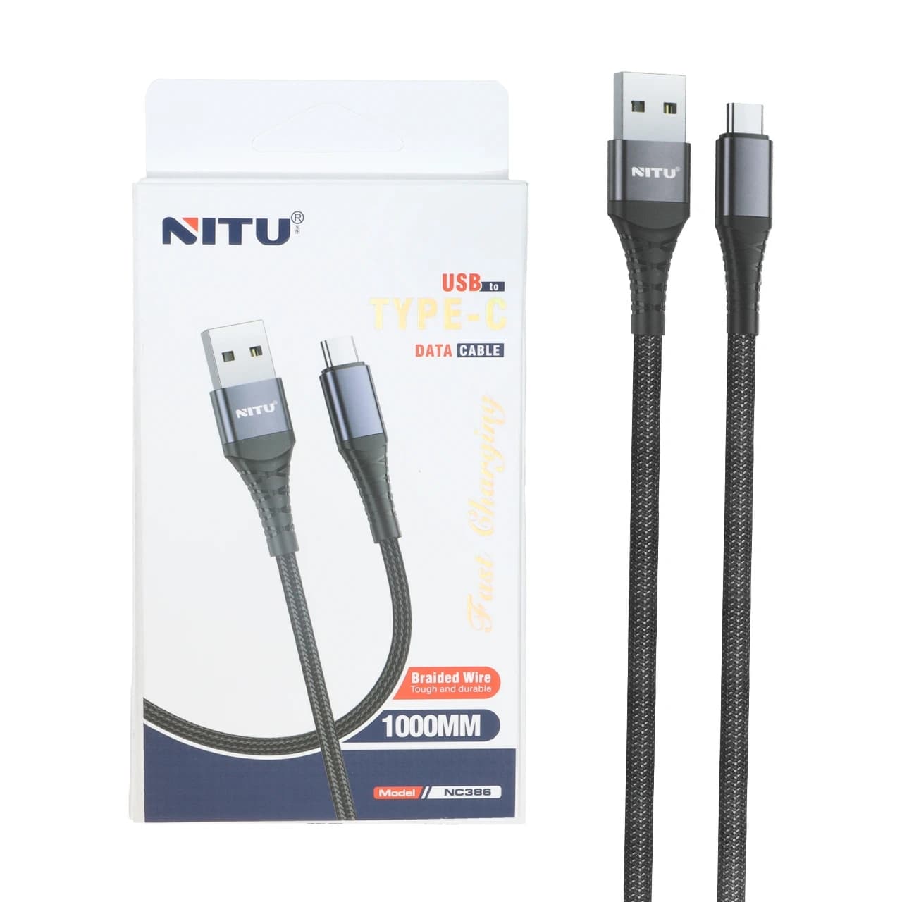 کابل شارژ فست Nitu Type-C مدل NC386 – مشکی (گارانتی 12 ماهه تعویض نیکان همراه) — تصویر ۴