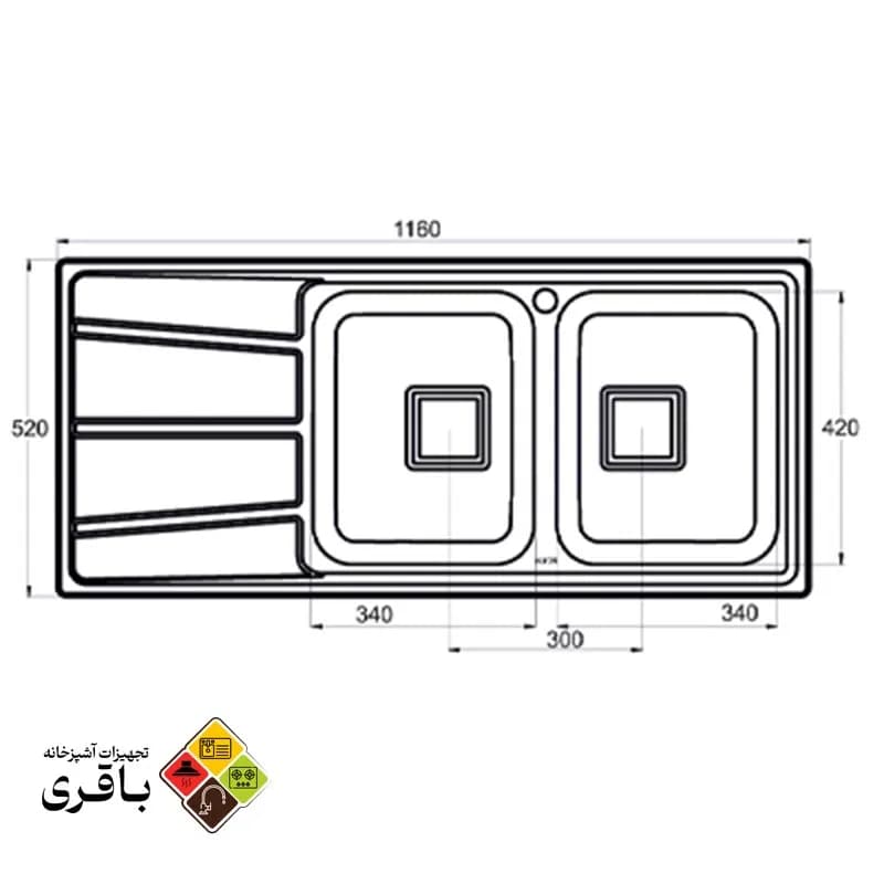 سینک ظرفشویی آلتون مدل ST-۱۱۶۱ — تصویر ۳