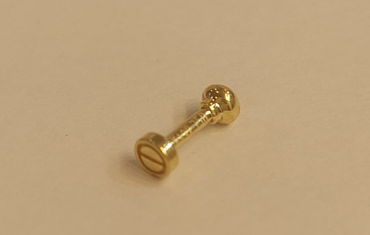 پیرسینگ طلا طرح گوی