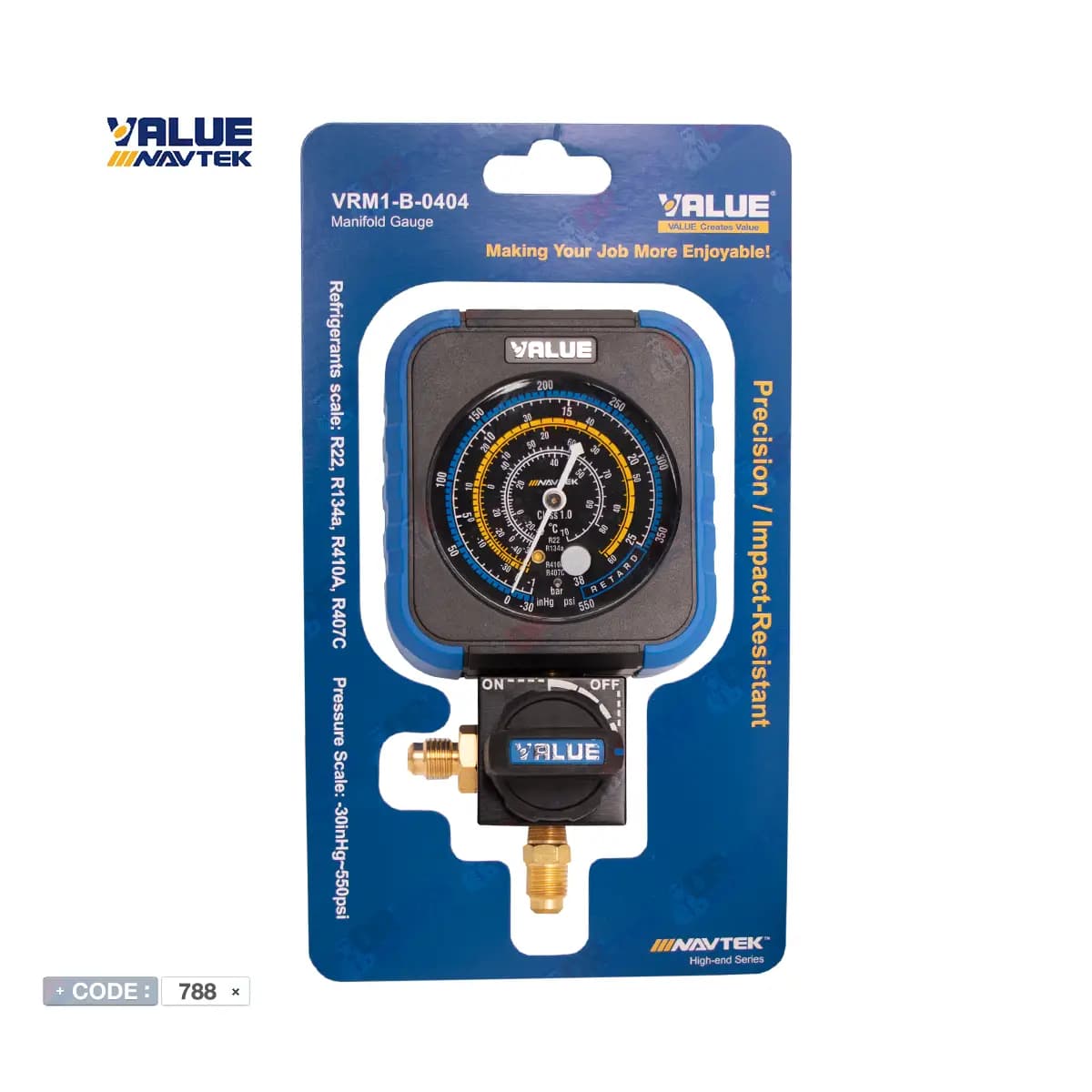 گیج تکی نیم دور فشار پایین VRM1-B-0404 برند والوو VALUE — تصویر ۴