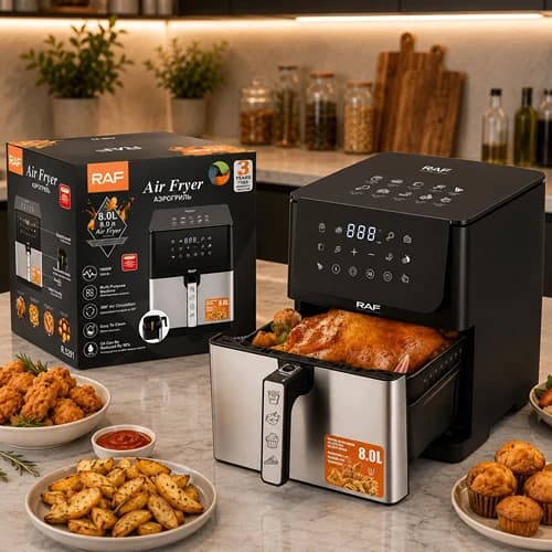 سرخ کن بدون روغن راف مدل R5291 ظرفیت ۸ لیتر — تصویر ۳