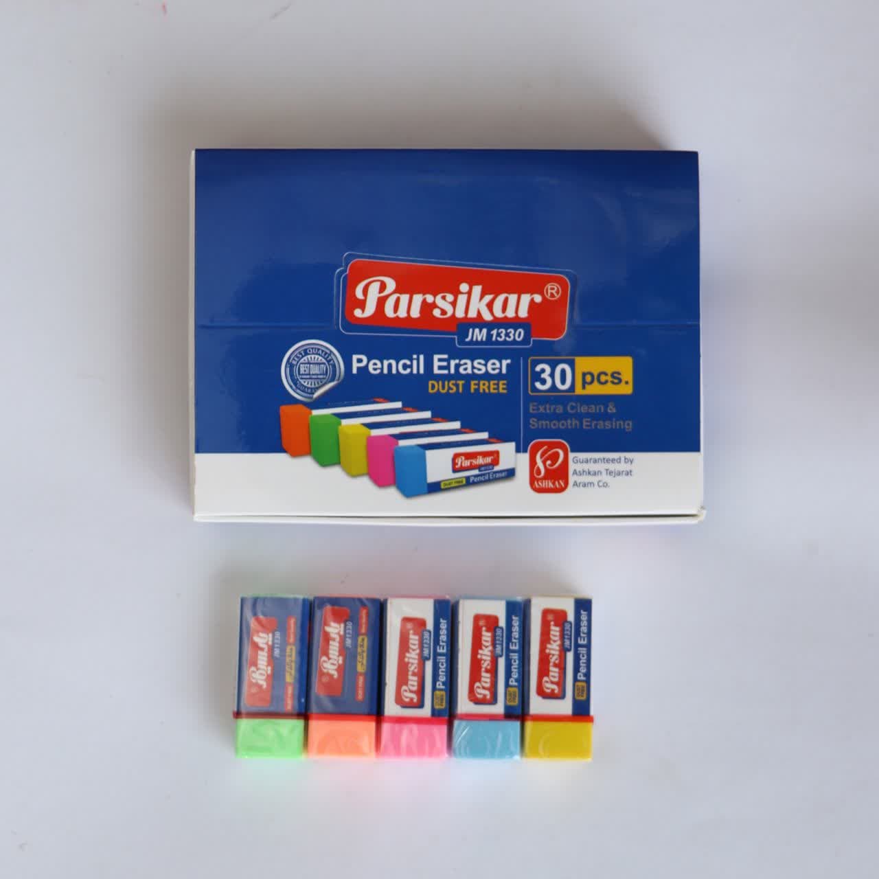 پاک کن 30 رنگی پارسیکار بسته 30 عددی